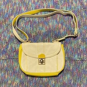 Elle Two-Tone Yellow and White adjustable purse